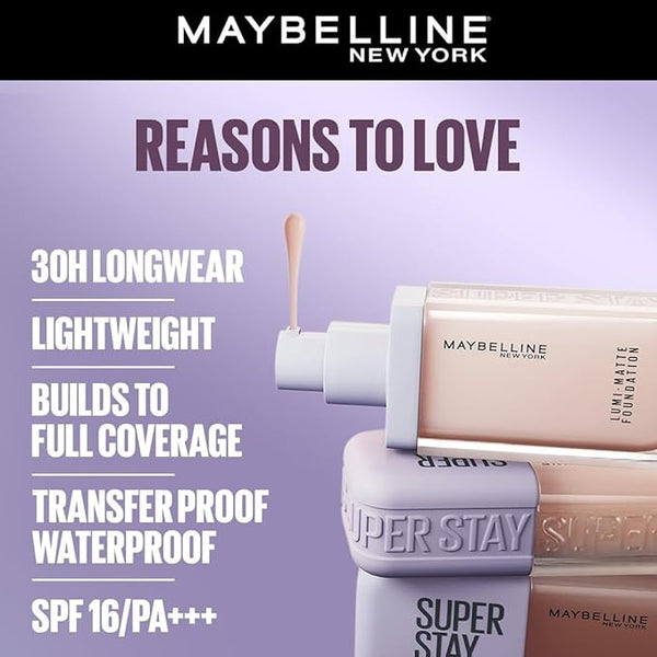 Maybelline New York Super Stay Lumi-Matte Liquid Foundation 110 + Garnier Micellar Water Combo