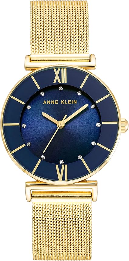 Anne Klein Women's Glitter Accented Mesh Bracelet Watch