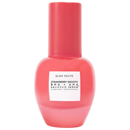  “Glow Recipe Strawberry Smooth Serum,” “BHA + AHA Salicylic Acid Serum,” “pore clarifying serum 30ml”