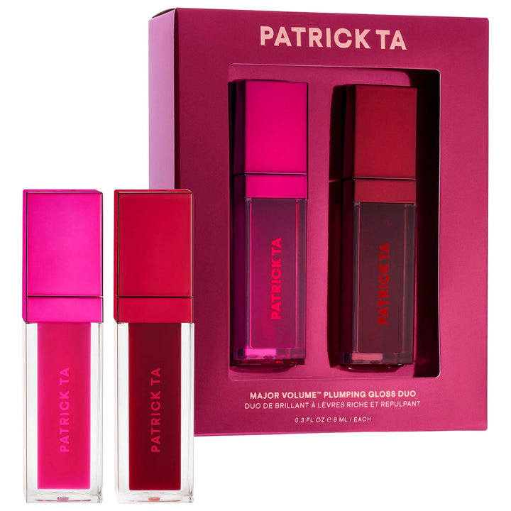 Patrick Ta Major Volume Plumping Gloss Duo – two high-shine lip glosses with plumping power for full