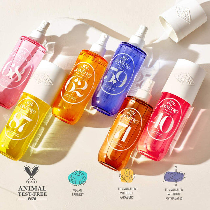 “layering Bum Bum scent,” “long-lasting hair and body mist,” “Sol de Janeiro travel spray”