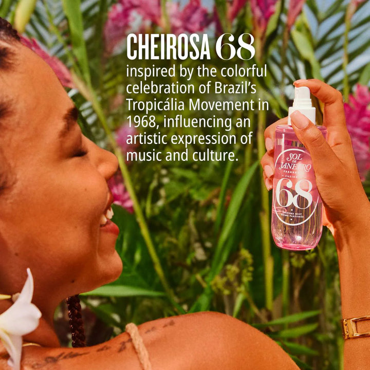  “long-lasting hair and body fragrance,” “layering Brazilian scent,” “travel-size floral spray”