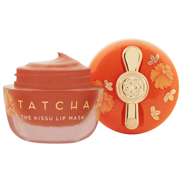  "Tatcha Kissu Lip Mask,” “overnight lip treatment,” “hydrating lip mask 9g” “luxury lip care vegan-Tatcha Japanese peach extract,” “plumping lip jelly”