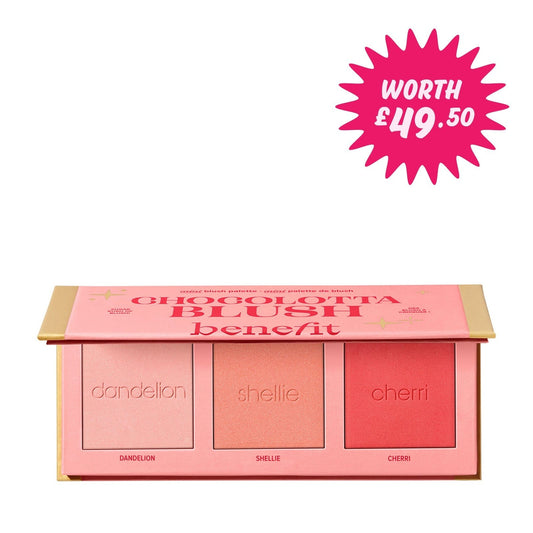 Benefit Cosmetics Chocolotta Blush Palette - Dandelion, Shellie and Cherry Blushers Worth Over £49