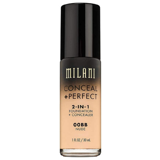 Milani Conceal + Perfect 2-in-1 Foundation + Concealer, Medium Beige, 1.0 fl oz