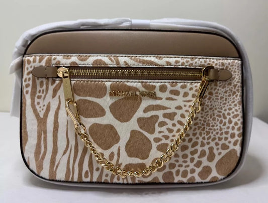 Michael Kors Women's Jet Set Item LARGE EAST WEST CHAIN Crossbody 35H3GTTC9H-222 (Camel)